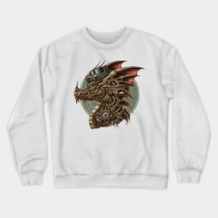 Winged Steampunk Fantasy Dragon Crewneck Sweatshirt